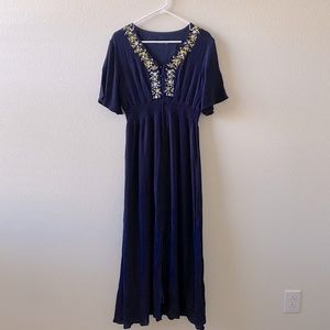 Flutter Sleeve, Floral Maxi